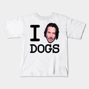 I Heart Dogs Keanu Reeves Kids T-Shirt